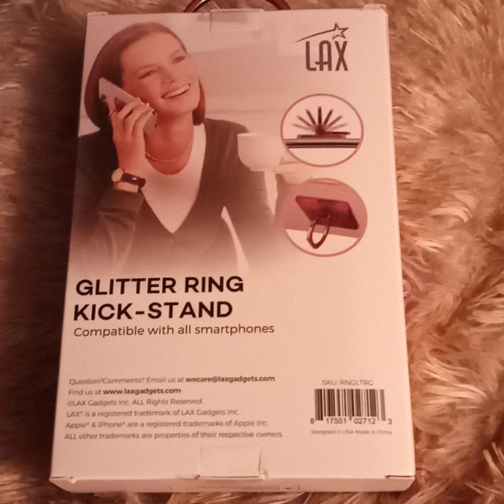 LAX GLITTER RING KICK STAND ROSE GOLD - Picture 3 of 6